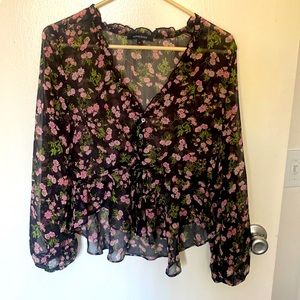 Black floral top